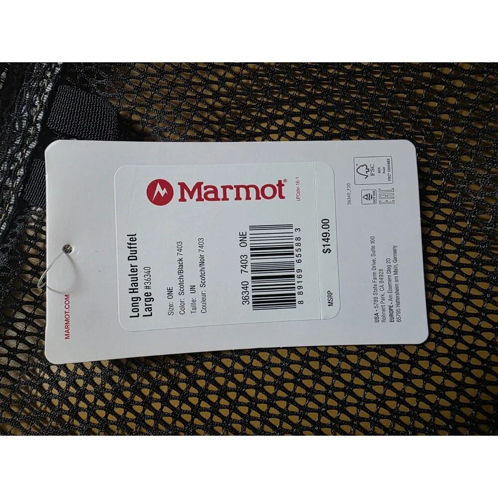 Marmot Long Hauler Travel Duffel Bag Large STORAGE BAG ONLY MESH NYLON NWT